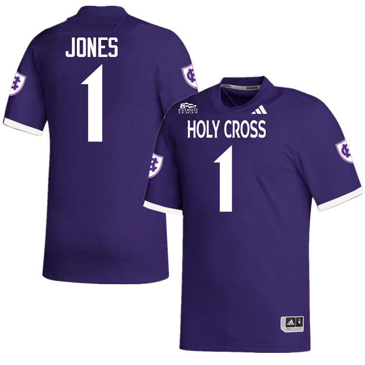 Holy Cross Crusaders #1 Cam Jones College Football Jerseys,Uniforms-Purple